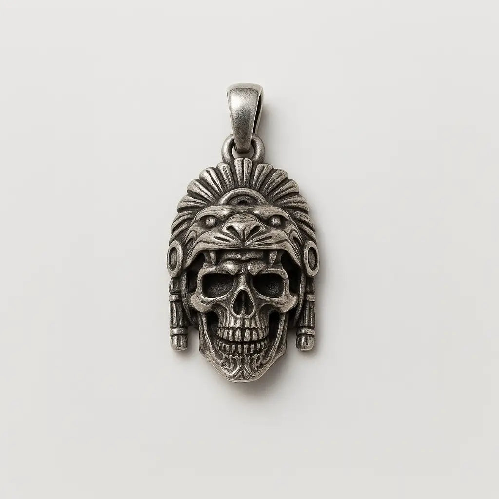 Colgante Guerrero Jaguar Collar de Guerrero Azteca de Plata