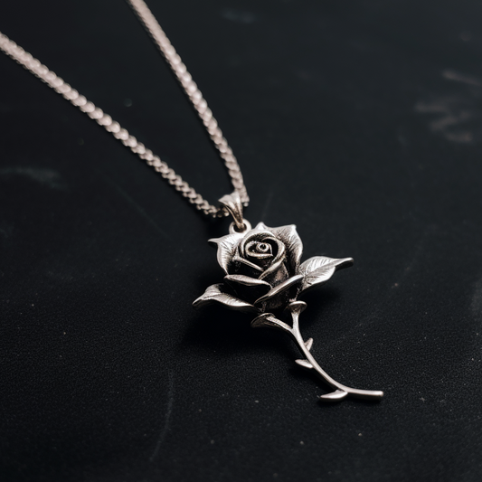 Rose Silver Necklace
