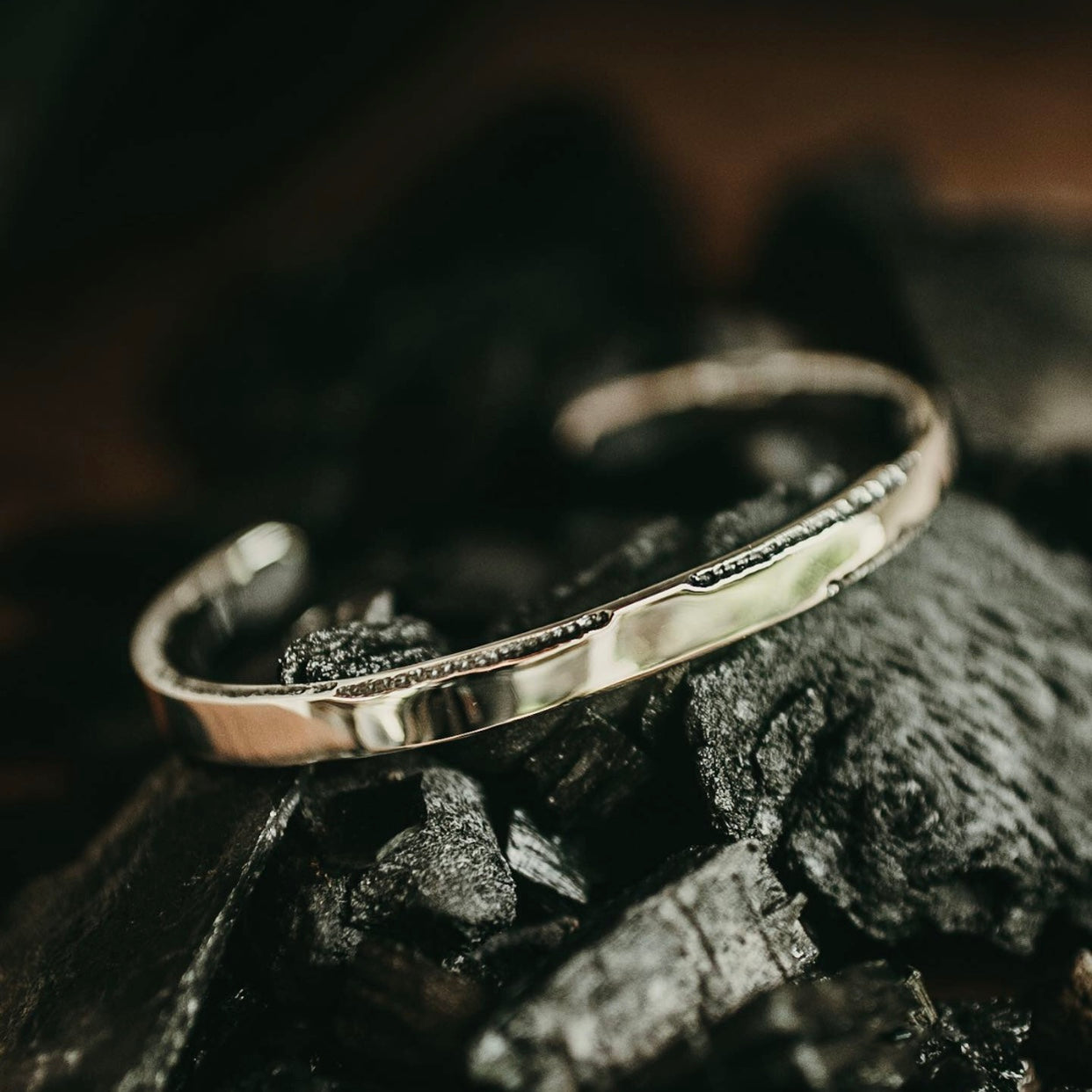 rustic silver cuff for men