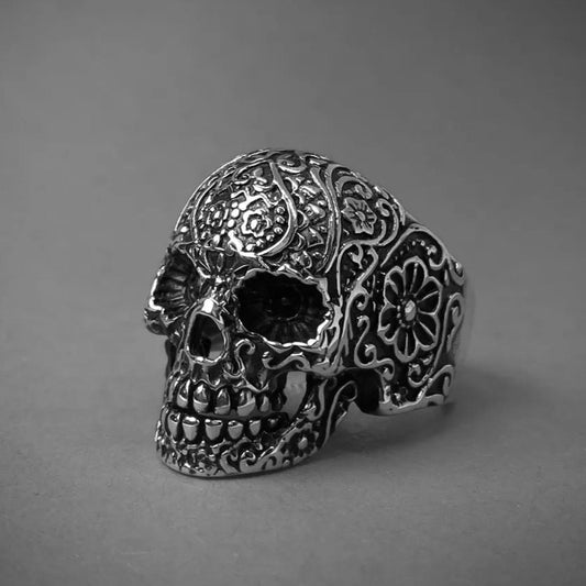 Mexican Skull Silver Ring