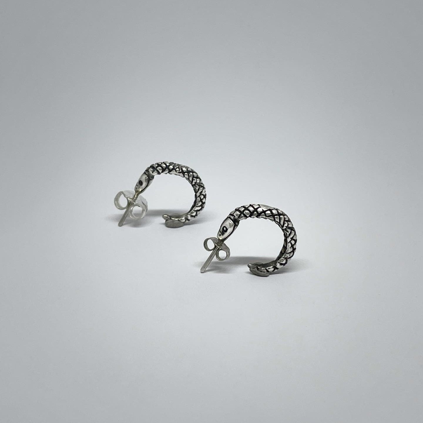 snake silver earrings