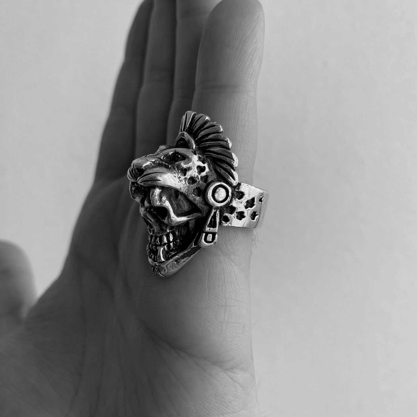 aztec jaguar warrior ring