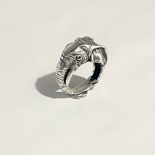 Elephant silver ring