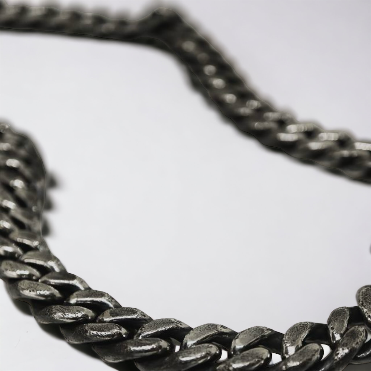 10mm Patinated/Oxidized Sterling Silver Cuban Chain