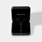 ARROW SILVER PENDANT INSIDE A LEATHER TIKALKUN JEWELRY BOX