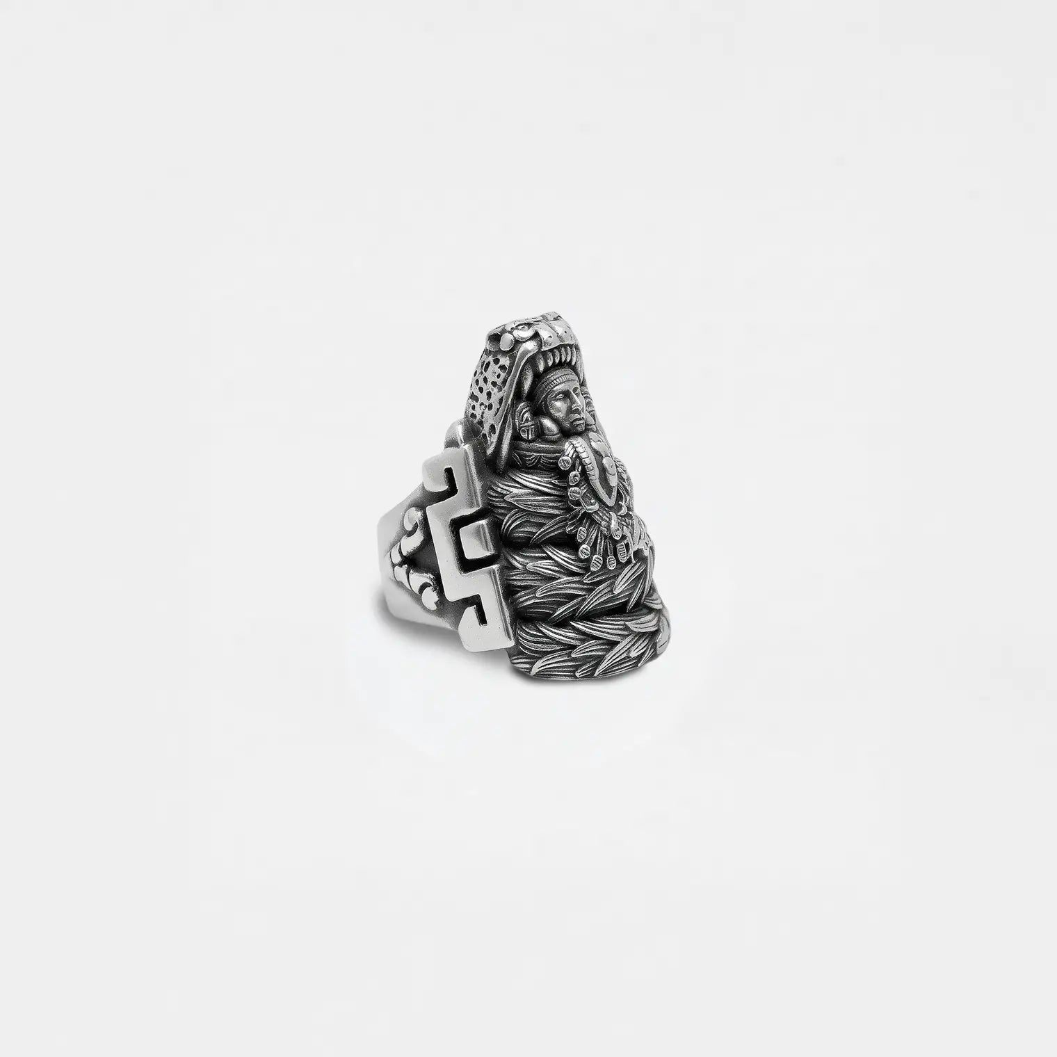 Ascension of Quetzalcoatl silver Ring on a white background