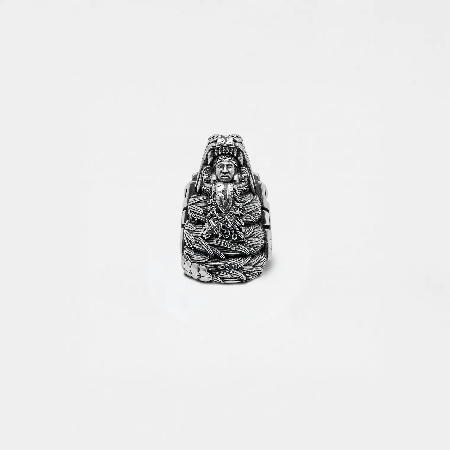  Ascension of Quetzalcoatl silver Ring on a white background