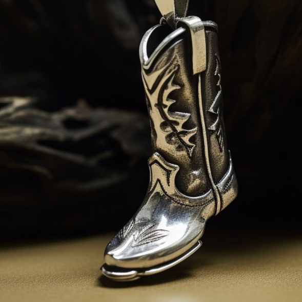 Cowboy Boot Silver Necklace