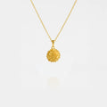 Marigold flower Gold necklace on a white background