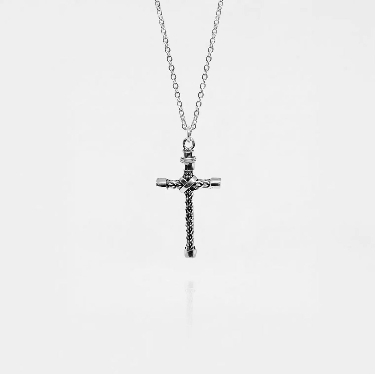 Woven Cross Silver Pendant | Artisanal Silver Jewelry made in