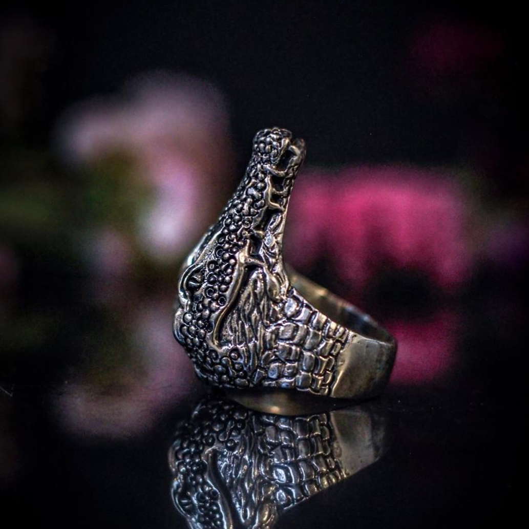 Crocodile Silver Ring