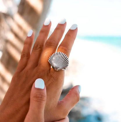 Seashell silver ring