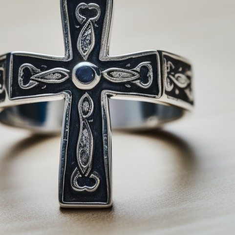 Mexican Cross silver ring for men