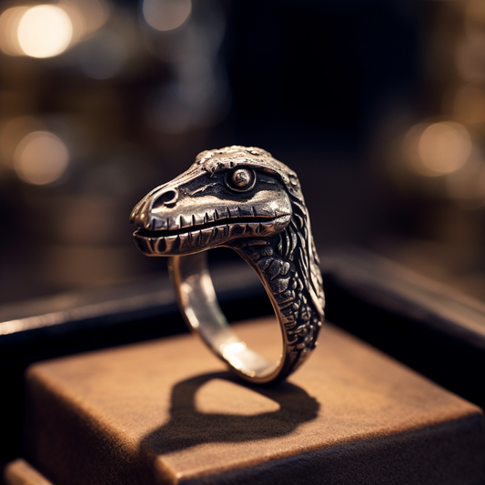 Dinosaur silver ring