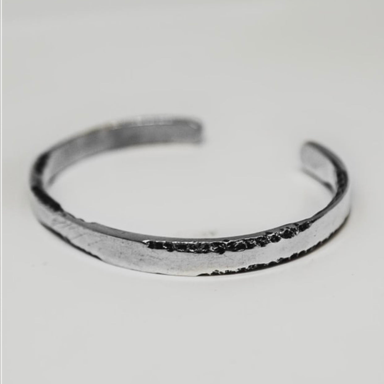 rustic silver cuff for men