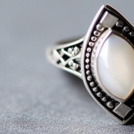 natural Pearl silver ring