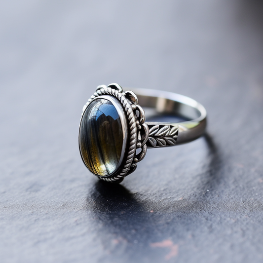 Labradorite silver ring for women
