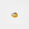 Gold and silver fire-flame ring on a white background
