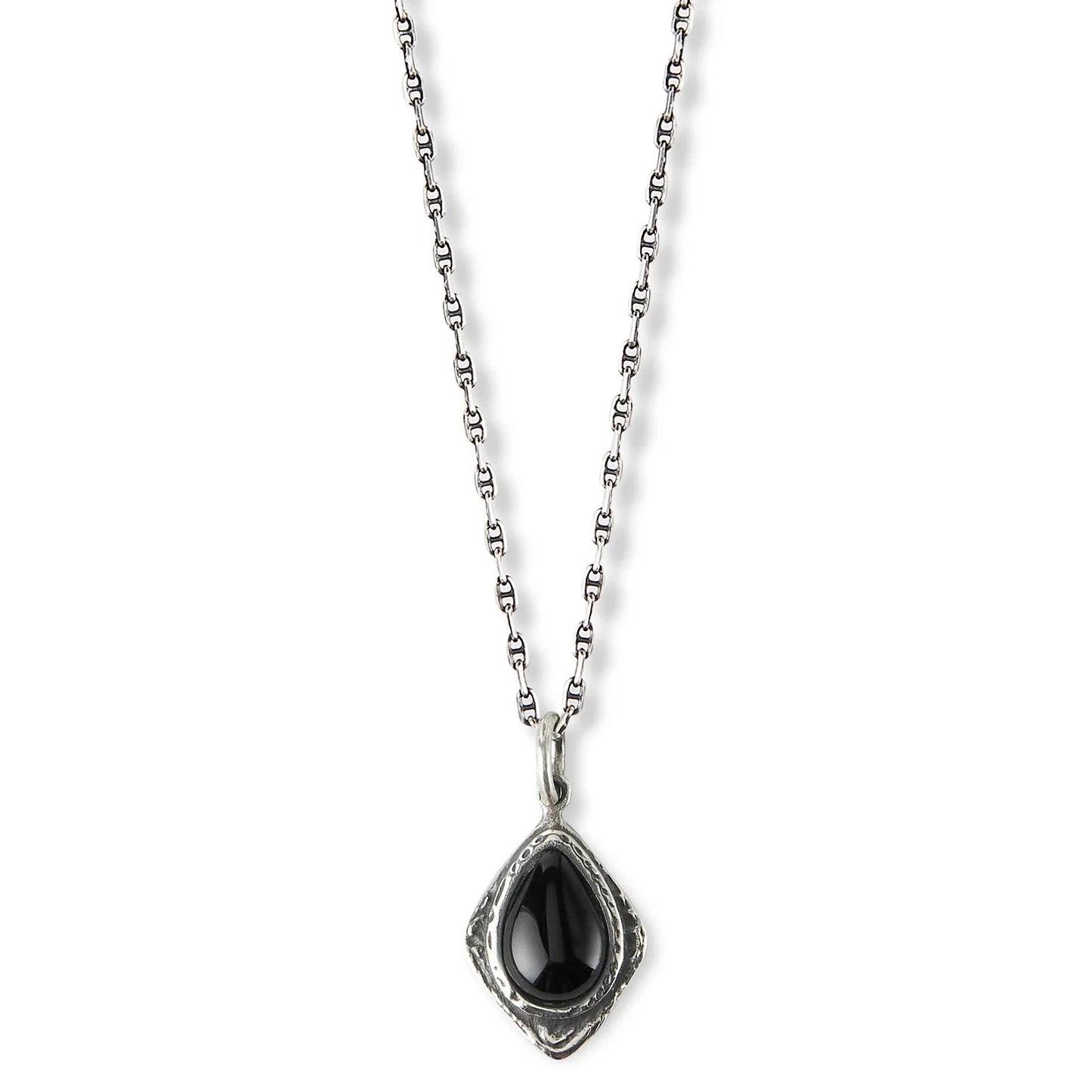 Drop Silver necklace with black onyx