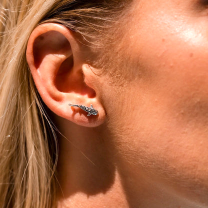 whale shark silver earrings