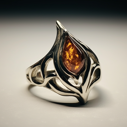 fire silver ring for men