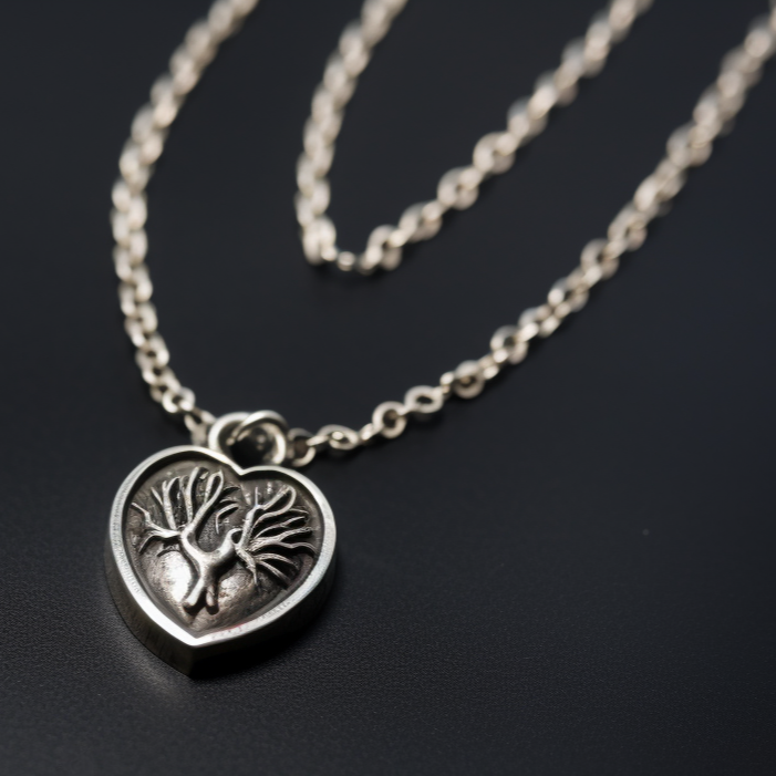 heart tree silver necklace