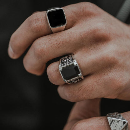 Onyx Silver Ring For Men