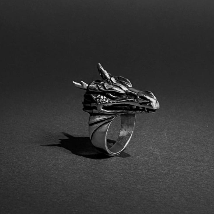 Dragon silver ring for men