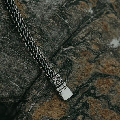 Handmade woven silver chain bracelet