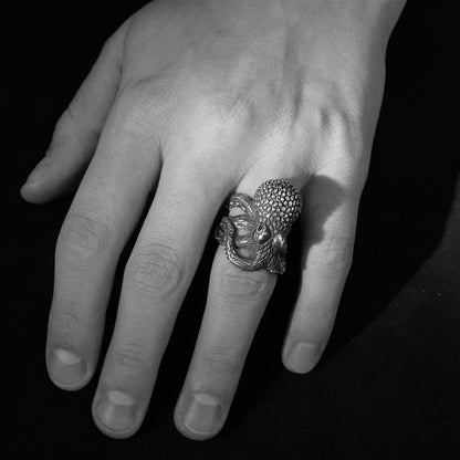 Octopus Silver Ring for men, animal inspired jewelry
