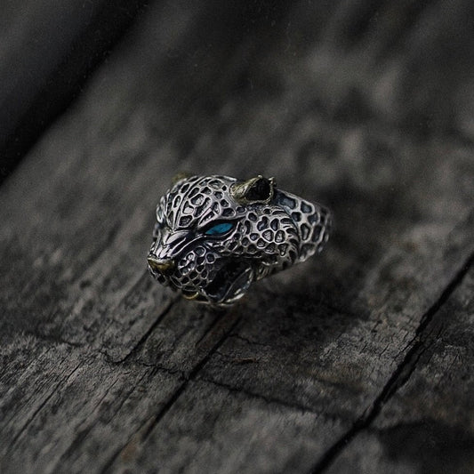 Jaguar silver ring for men