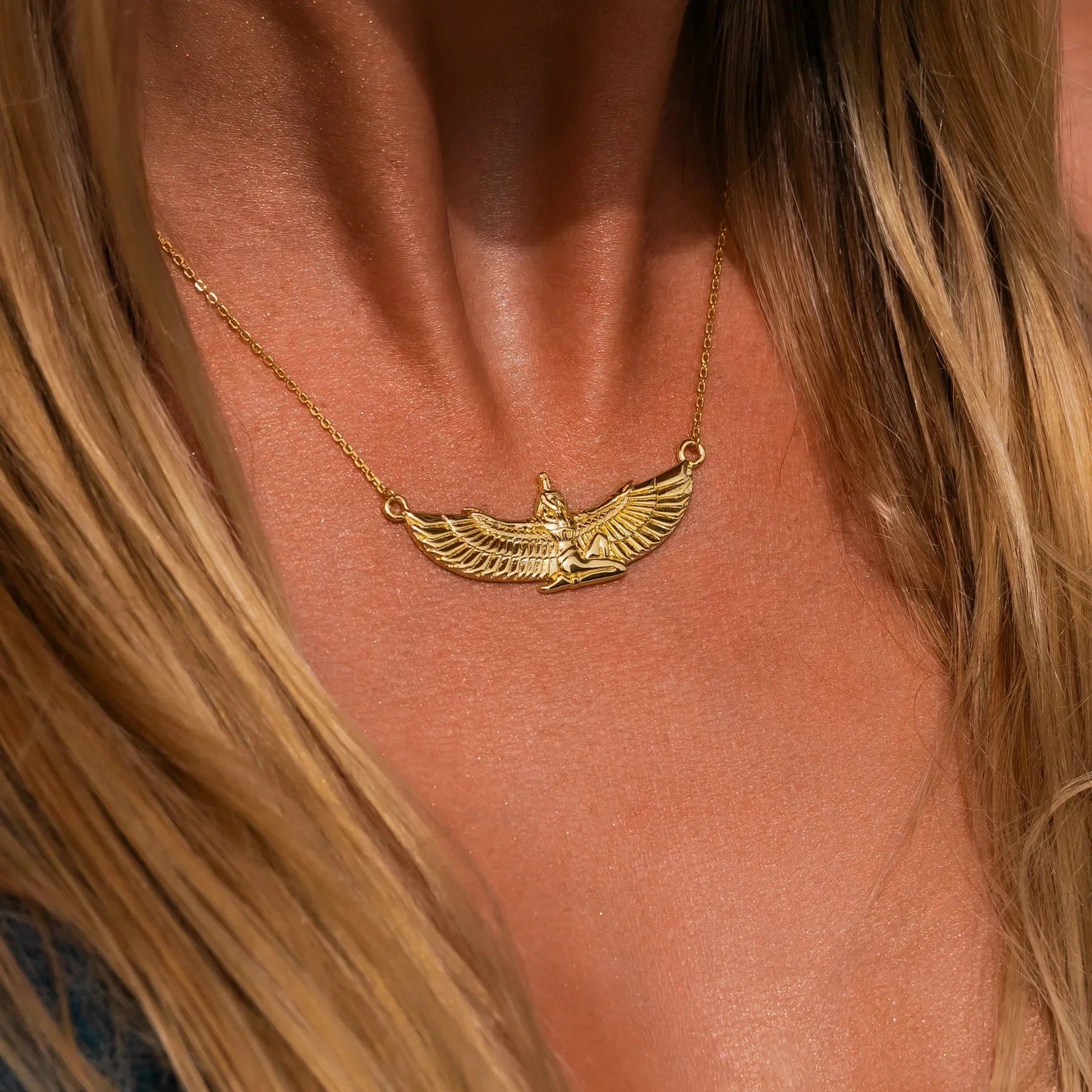 18K Gold Plated Isis Silver Necklace