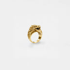 Kukulkan gold ring on a white background