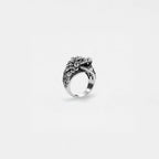 Kukulkan silver ring on a white background