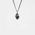 Silver HEART  pendant necklace on a white background