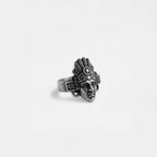 mayan shaman silver ring on a white background