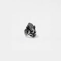 Silver ganesha ring on a white background