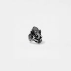 Silver ganesha ring on a white background