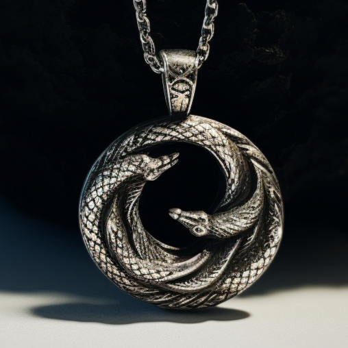 Ouroboros Silver Necklace For Men