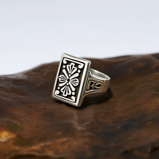mexican art silver ring