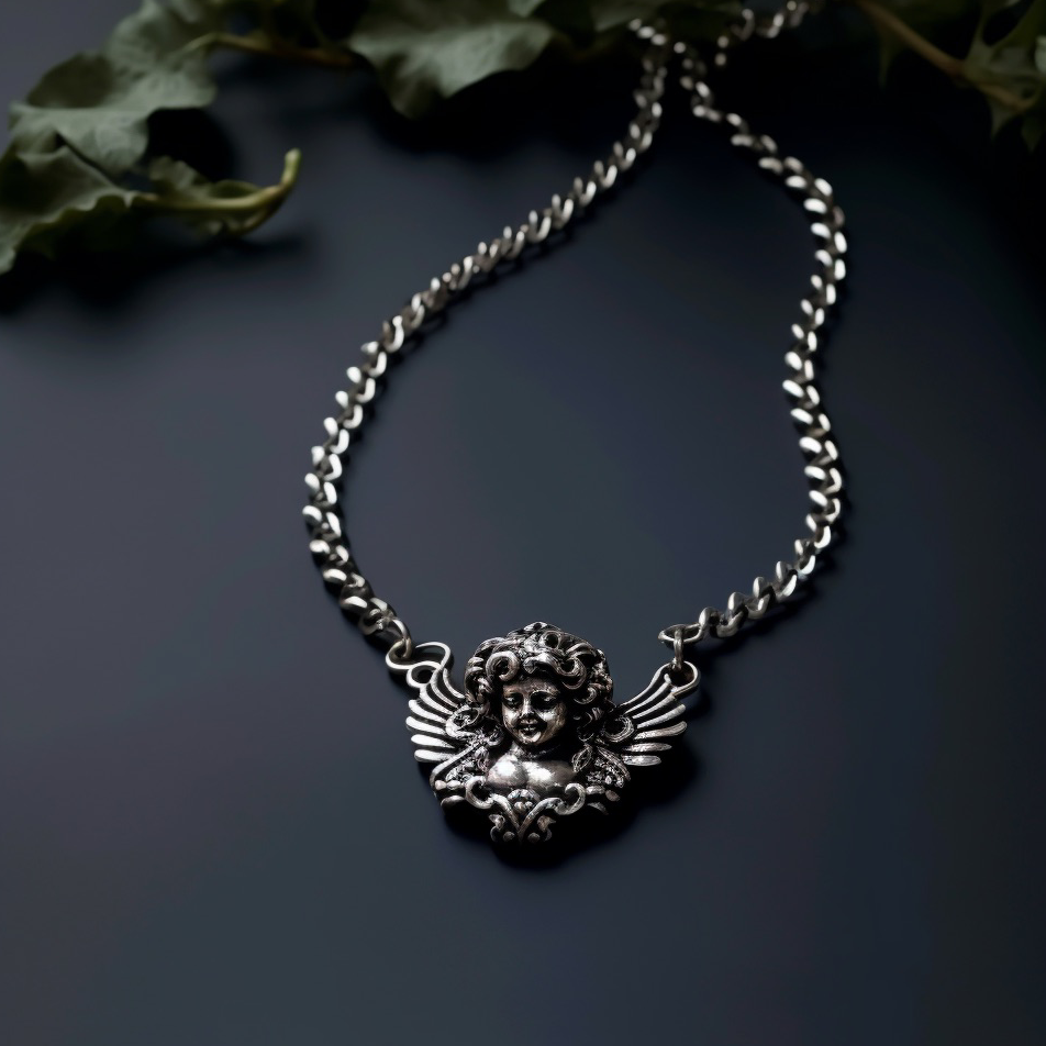 cherub silver necklace