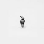Silver rabbit ring on a white background