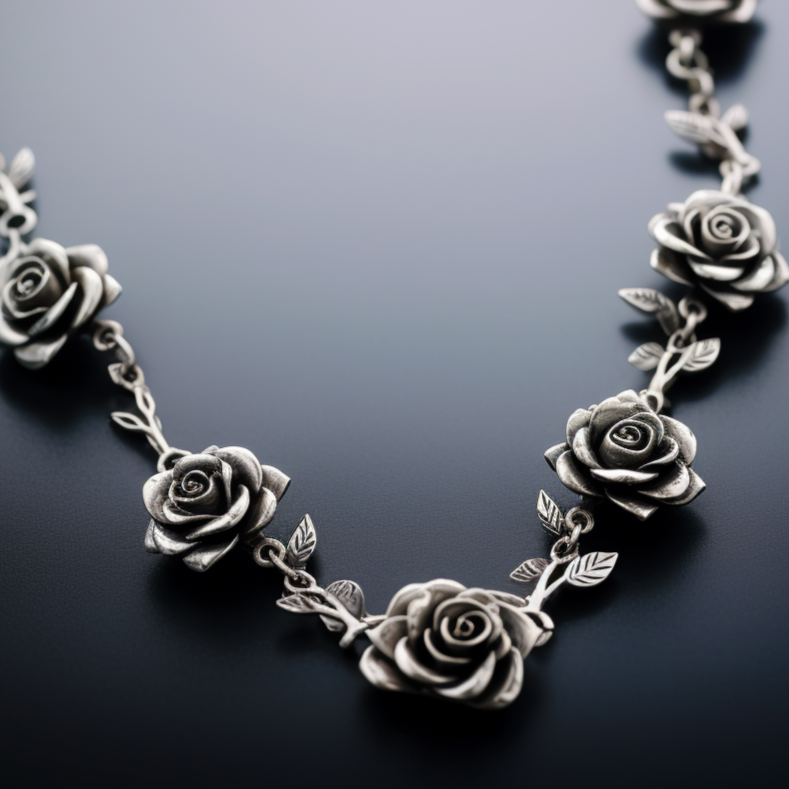 Roses Silver Necklace