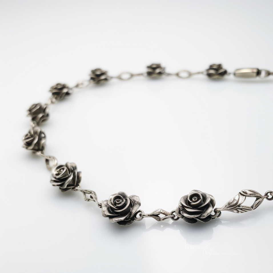 Roses Silver Necklace For Men