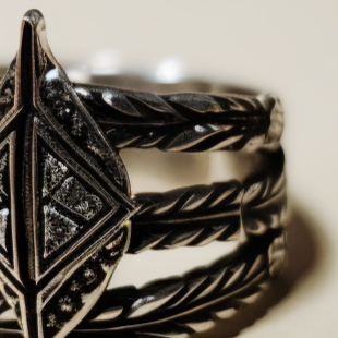 Tribal silver ring for men