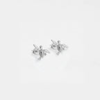 silver turtle earrings on a white background