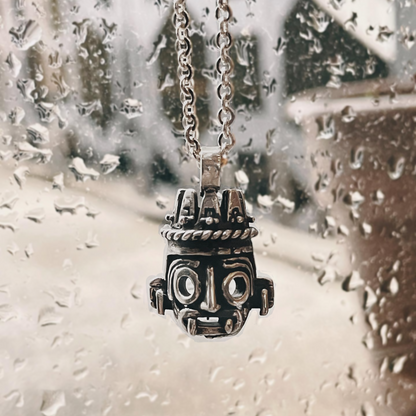 tlaloc silver necklace, mesoamerican jewelry, aztec jewelry