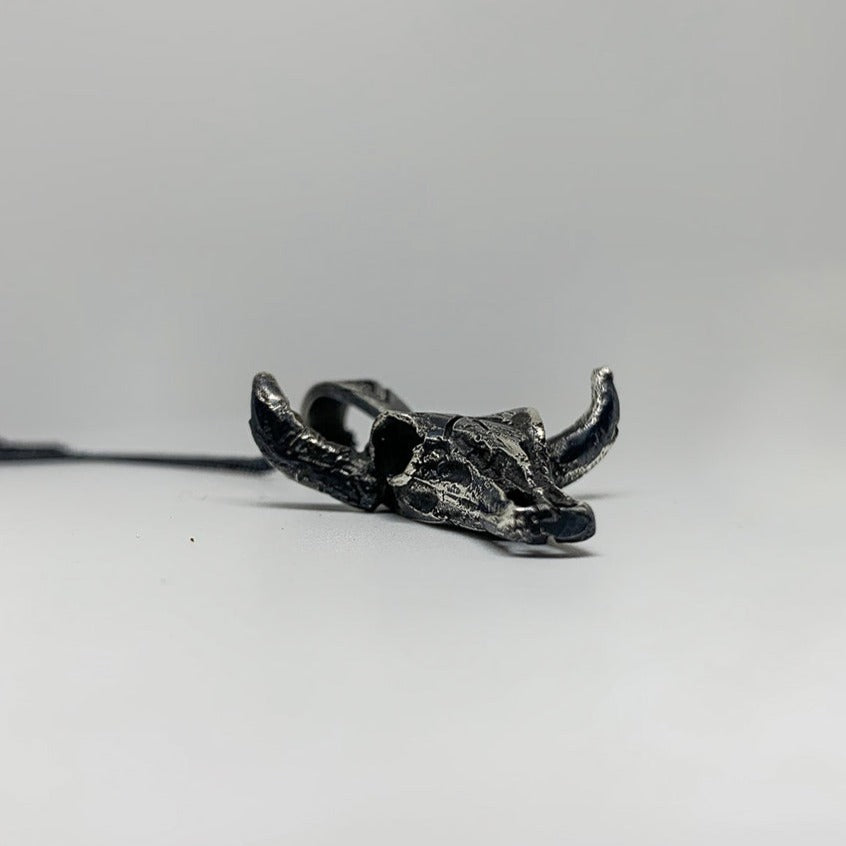 Bull Skull Silver Necklace