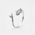 Silver WHALE-SHARK bracelet on a light gray background