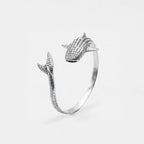 Silver WHALE-SHARK bracelet on a light gray background